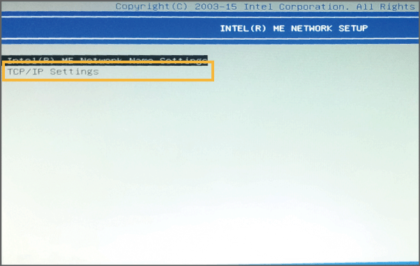 ME NETWORK SETUP画面