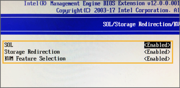 SOL/Storage Redirection/KVM画面