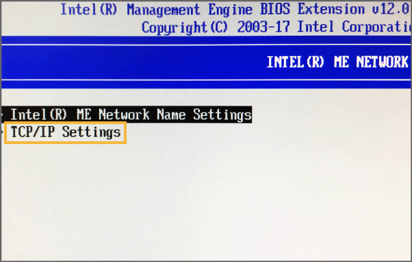ME NETWORK SETUP画面