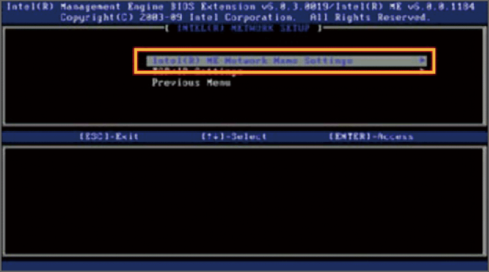 Network Setup画面