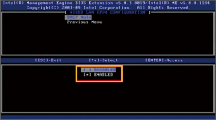 DHCP Mode画面