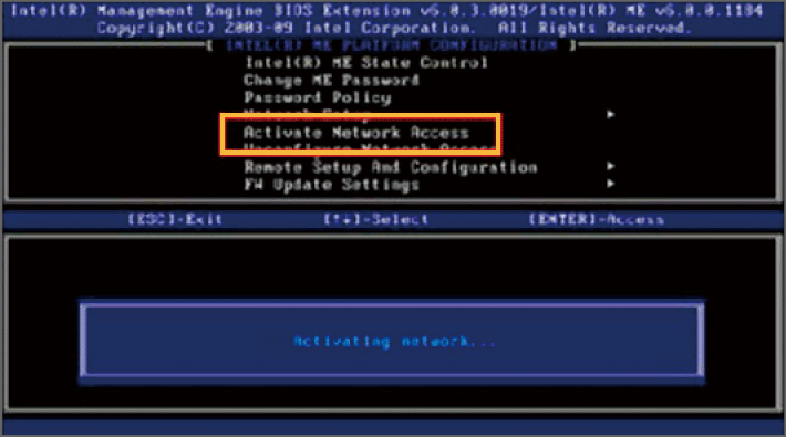 Active Network Access画面