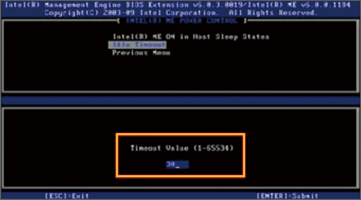 Idle Timeout画面