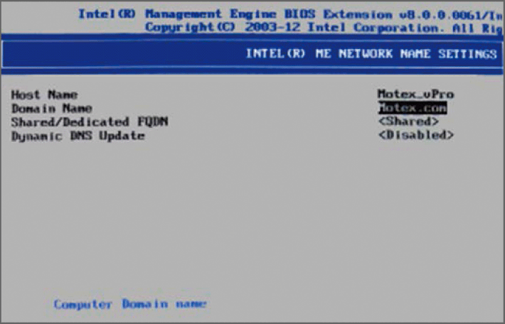 ME NETWORK NAME SETTINGS画面