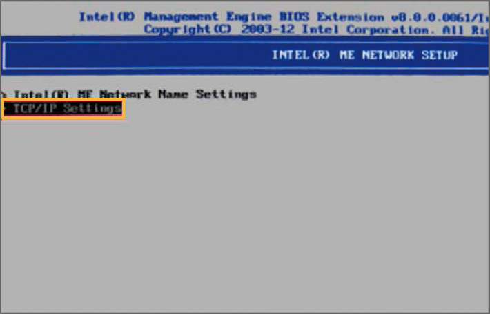 ME NETWORK SETUP画面
